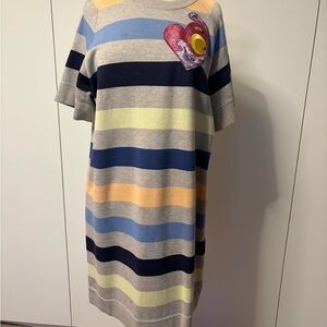 Marc Jacobs Striped Midi Dress with Heart Detail